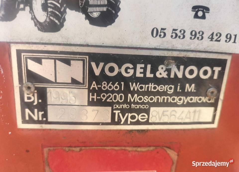 Pług Vogel Noot 4 skibowy vario Busko-Zdrój