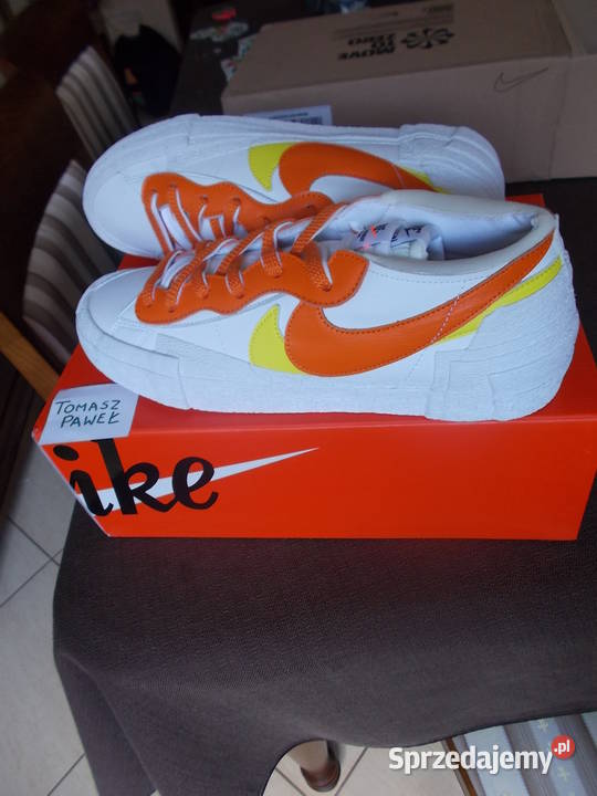 Eur 45 Nike Blazer Low Sacai White Magma Orange Poznań sprzedam