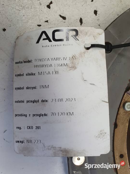 Toyota Yaris IV 15 H SPRZĘGŁO KOŁO TARCZA Motoryzacja Chełm