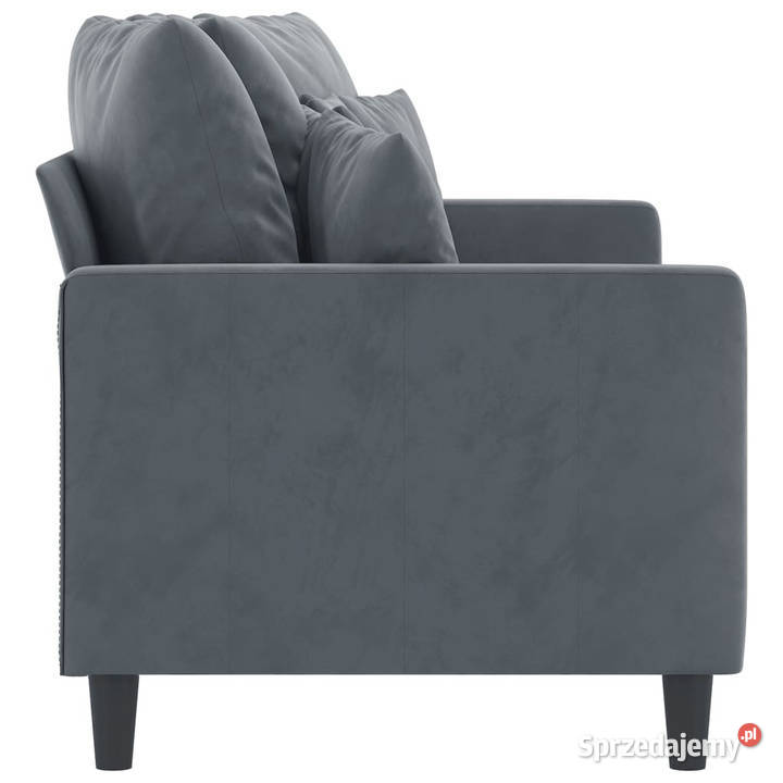 Sofa 2osobowa ciemnoszary 140 tapicerowana