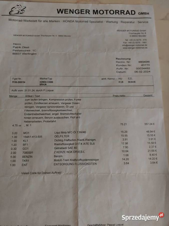 Honda cx500 cafe recerscrambler Sędziszów Małopolski