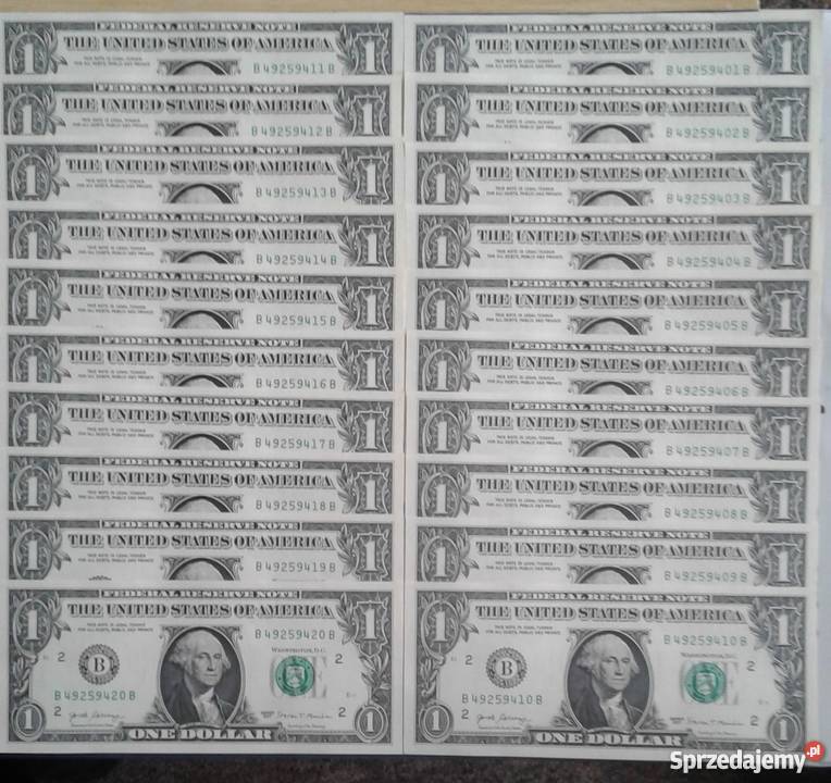 1 Dolar USA 2017 rUNC20 Kolejne numery Menn B Konin