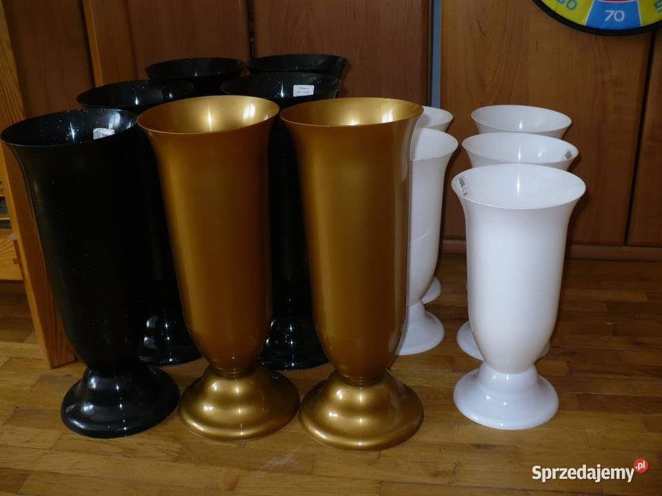 Gazony wazony ozdobne białe 5 sztuk wielkopolskie Poznań