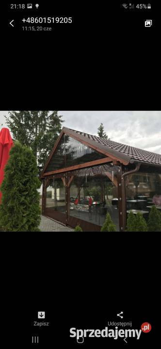 Plandeki osłony na taras altanke