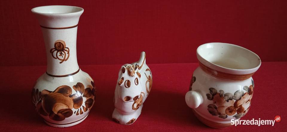 Zestaw ceramiki ręcznie malowane z lat 80 dolnośląskie