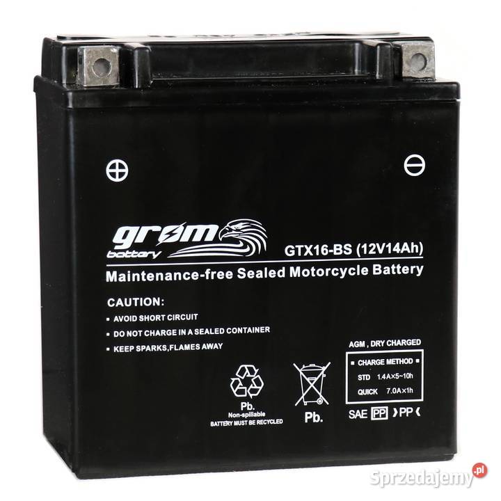 Akumulator motocyklowy 14Ah 230A GROM GTX16BS Akumulatory motocyklowe Legionowo sprzedam