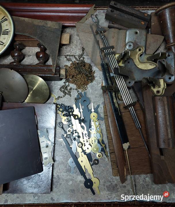 Zestaw części elementów zegarmistrza gongi Antyki Tczew
