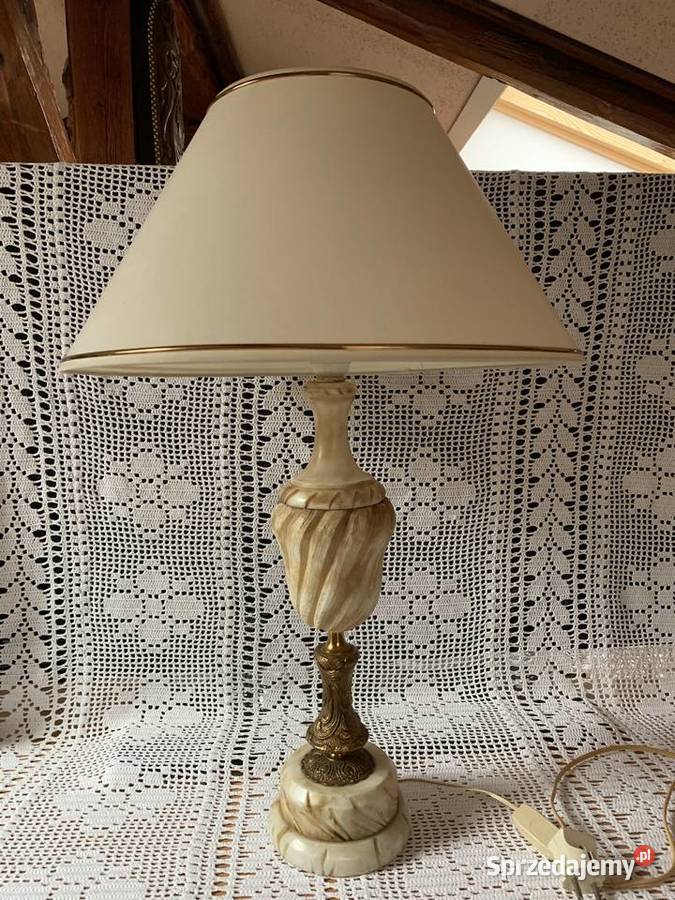 Stara elegancka duża lampa mosiądz kamień Bystrzyca Kłodzka sprzedam