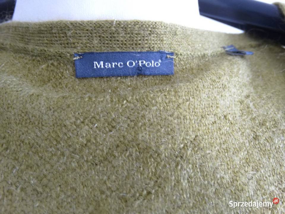 Sweter Kardigan Moherowy Wełniany Limonkowy Łomża
