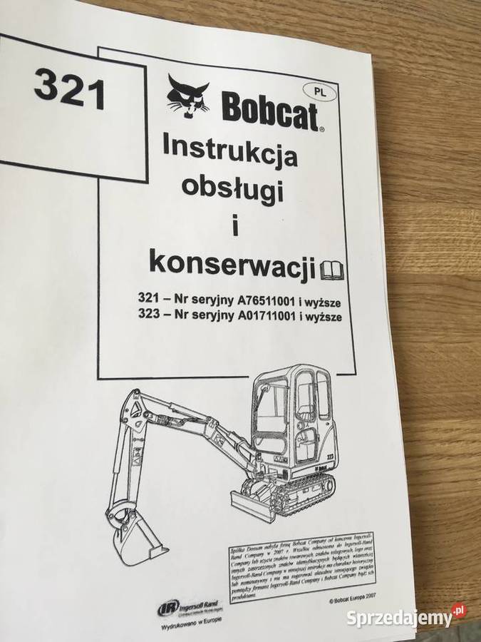 dtr instrukcja obsługi koparka bobcat 321 i inne Szczecin