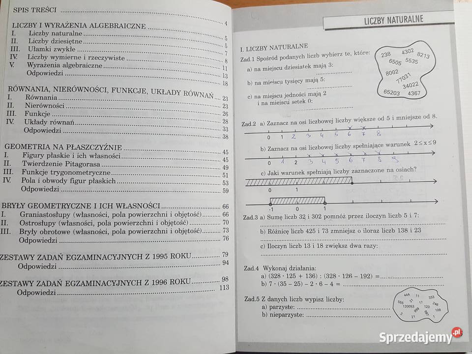 MATEMATYKA zestawy egzaminacyjne egzaminy