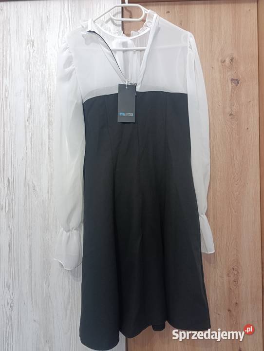 Nowa Sukienka Etika Fashion r L CzarnoBiała Osobnica