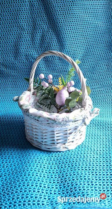 Koszyczek Wielkanocny okrągły biały Dekoracje świąteczne mazowieckie Małkinia Górna
