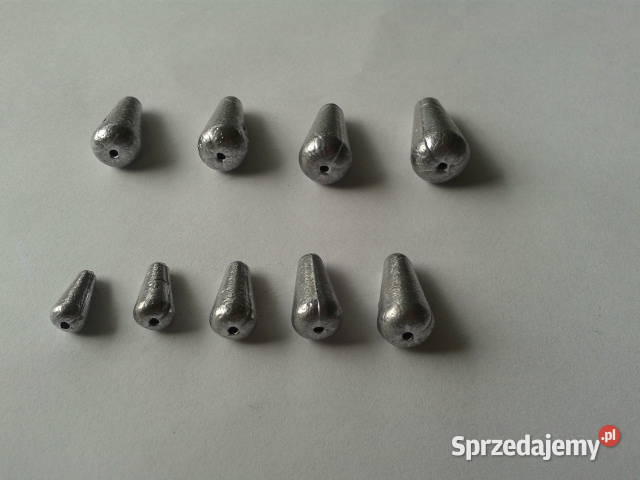 Ciężarki wędkarskie przelotowe o kształcie łezki Wędkarstwo Białystok