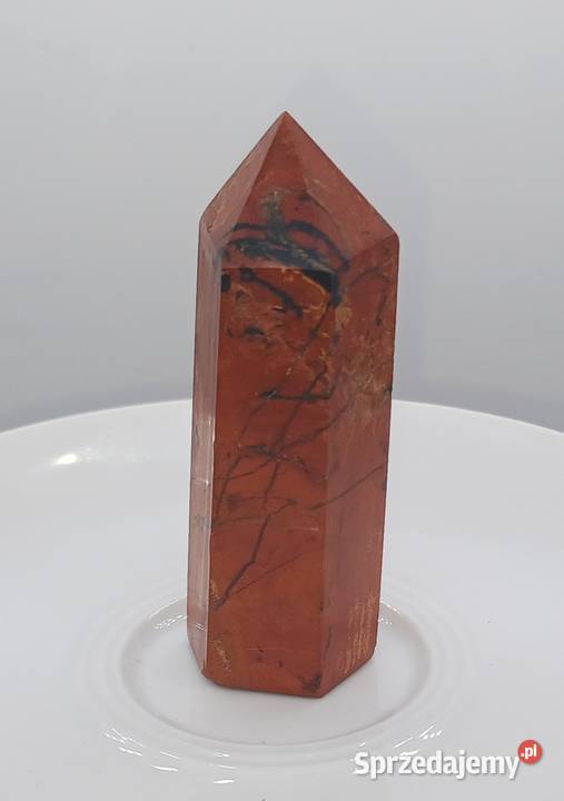 Piekny naturalny kryształ Jaspis wężowy obelisk Olsztyn