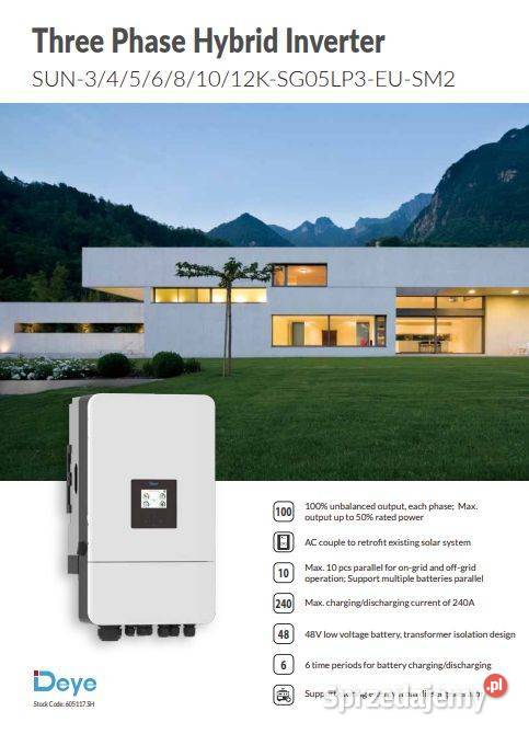 DEYE Falownik hybrydowy 6kW SG05LP3 3fazowy