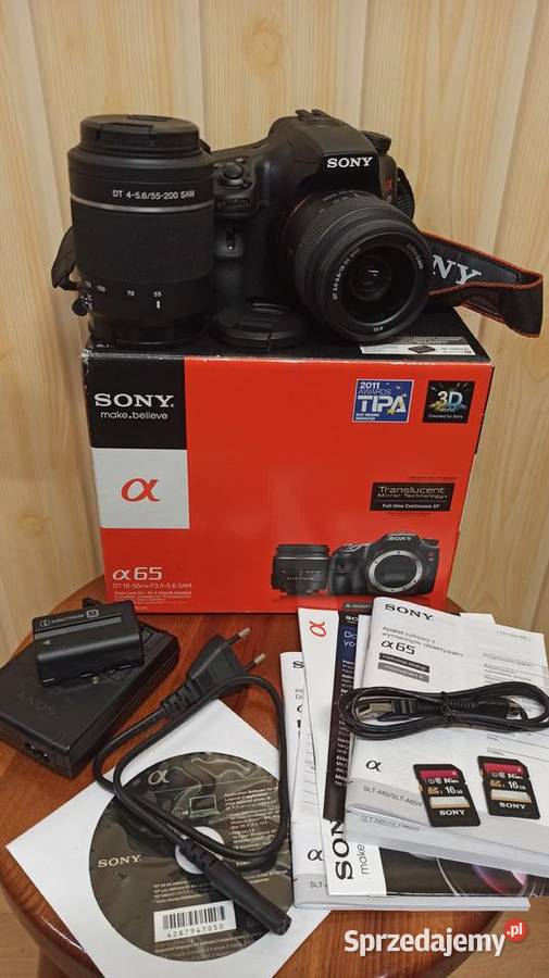 Lustrzanka aparat Sony alpha SLTA65VK gps sony Kanna