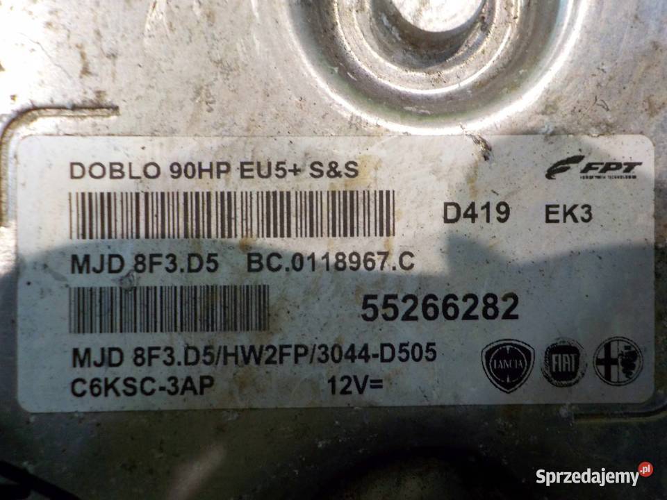 DOBLO II 13 MJET 14r sterownik silnika 55266282 osobowe Czujniki i sterowniki mazowieckie Suków