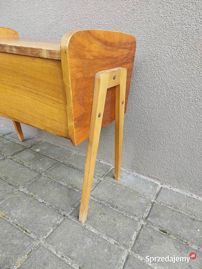 Stary stolik niciak schowek design PRL lata 70te Tczew
