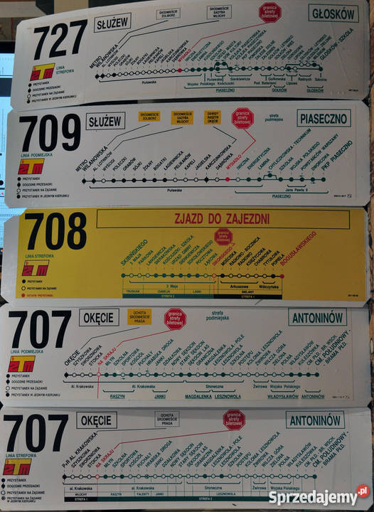 Tablice aurtobusowe zbiory na sprzedaż