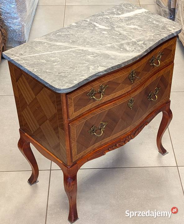 Piękna komoda intarsje marmursklep Dąbrowa