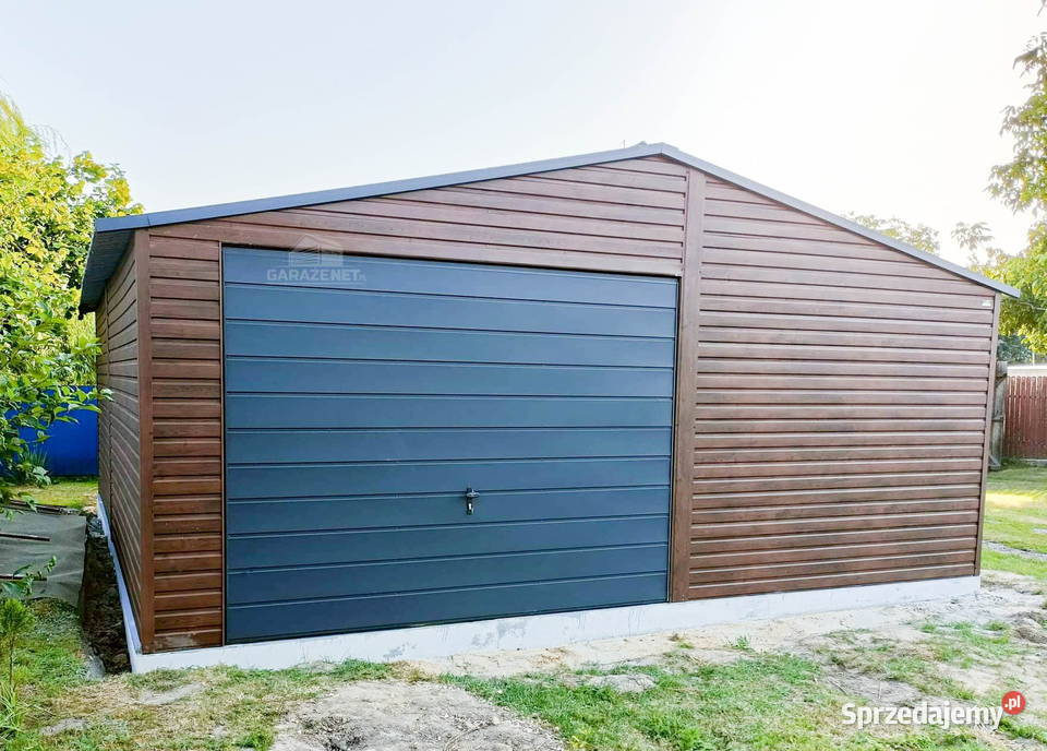 GARAŻ BLASZANY 6m x 6m DWUSPAD BRAMA UCHYLNA Siedlce
