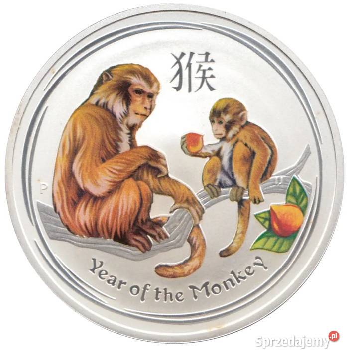 Srebrna kolekcjonerska moneta 1oz Lunar II Rok Małpy