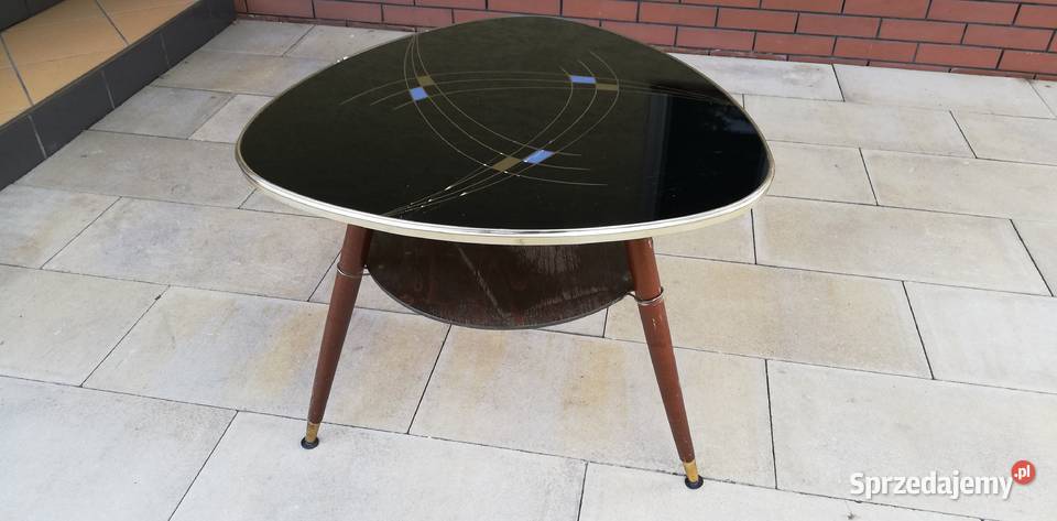 Stolik okrągły PRL art deco kawowy Garwolin sprzedam