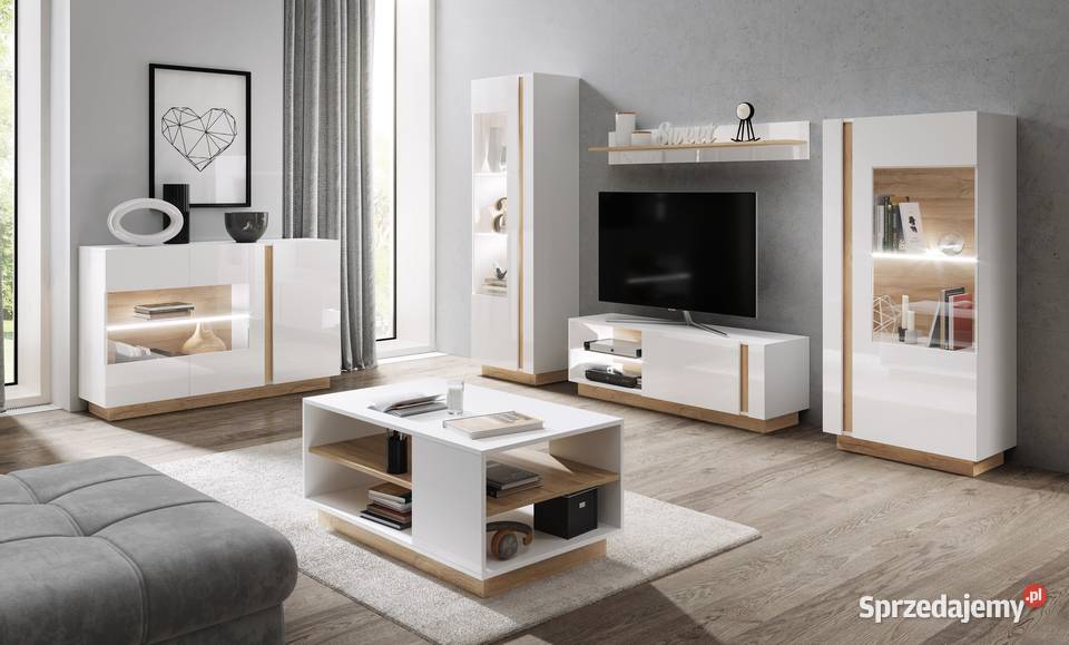 SYPIALNIA ARCO Łóżkokomoda witryna szafa rtv