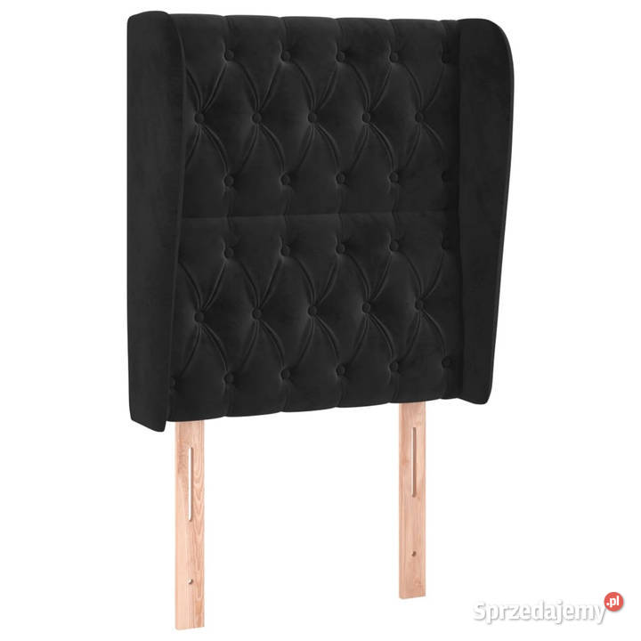 Zagłówek uszak czarny 83x23x118128 aksamit Warszawa