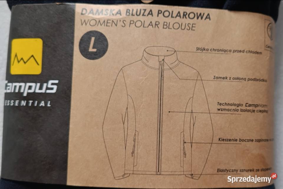 CAMPUS Essential damska uniseks bluza polarowa czarny