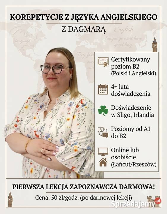 Korepetycje z języka angielskiego A1B2 Online Kraczkowa