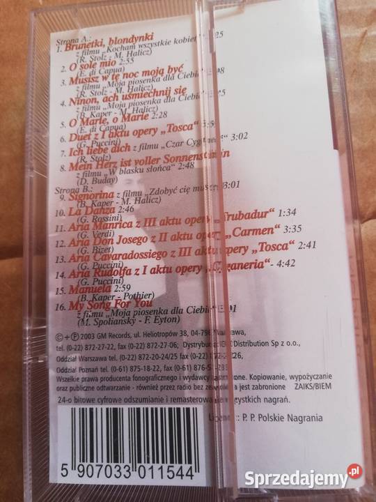 Kaseta magnetofonowa Jan kiepura Łódź