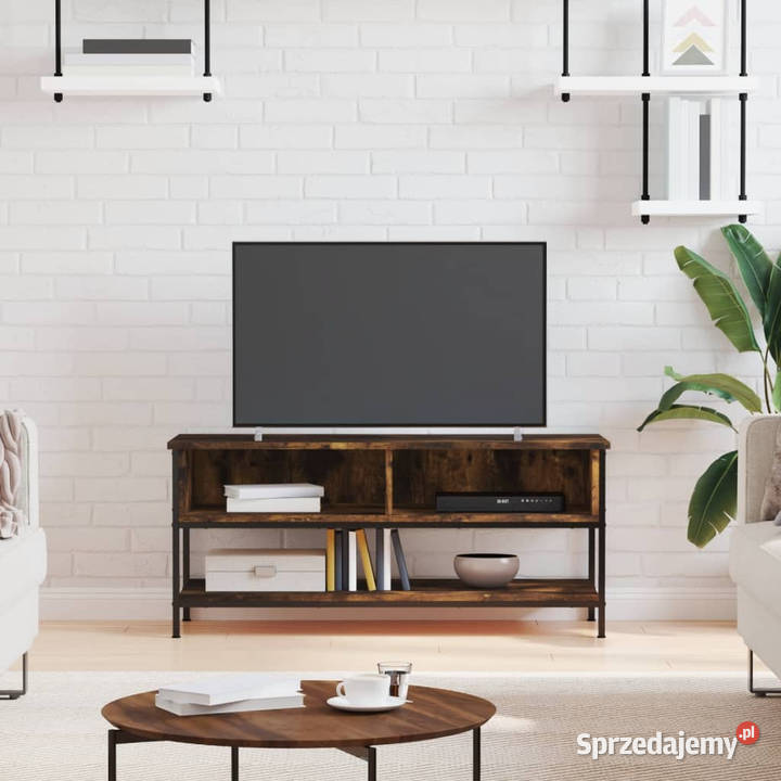 Szafka pod TV przydymiony dąb 100x35x45 WM832785 mazowieckie Warszawa sprzedam