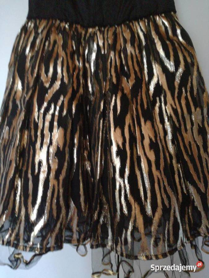 Sukienka imprezowo koktajlowa czarno złota czarny Lublin