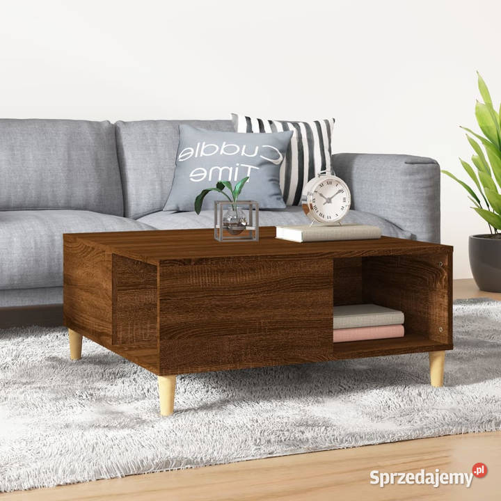 Stolik kawowy brązowy dąb 80x80x365 WM821099 Warszawa