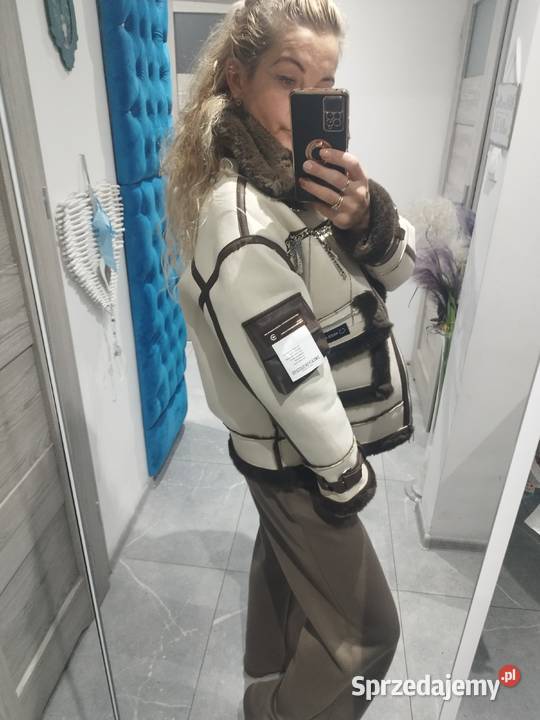 Futerko biało brązowe nowe sm Kurtki i płaszcze Głogów