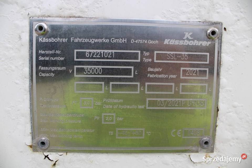 Naczepa silos Cementonaczepa Kassbochrer Rok produkcji 2012 Warszawa sprzedam