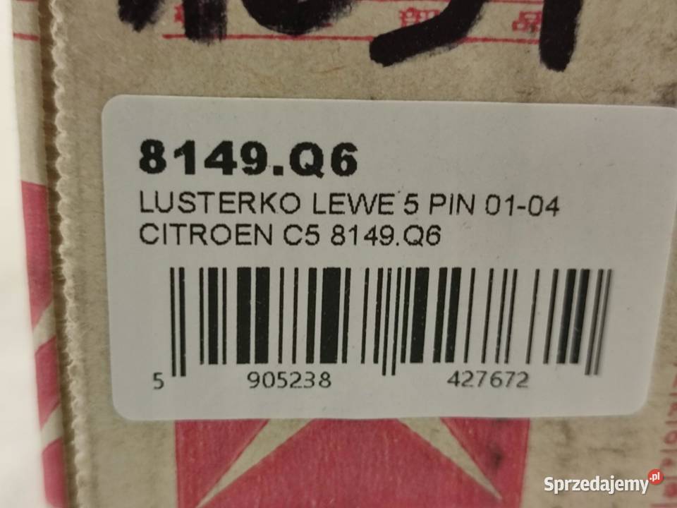 LUSTERKO LEWE 5PIN CITROEN C5 I DC 20012004 osobowe