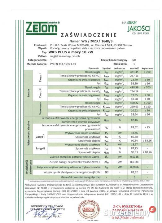 Kocioł piec co 18kW na węgiel do 180m2 5 klasa Kotły i Piece CO Ostrołęka