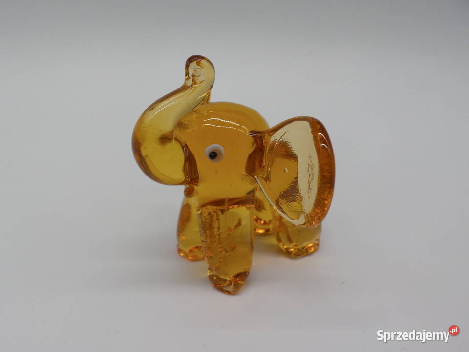 Unikalna Szklana Figurka Słonik na Szczęście Porcelana i szkło wielkopolskie Raszków sprzedam