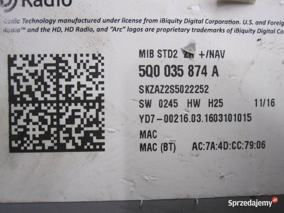 SKODA OCTAVIA SUPERB III FABIA czytnik nawigacji