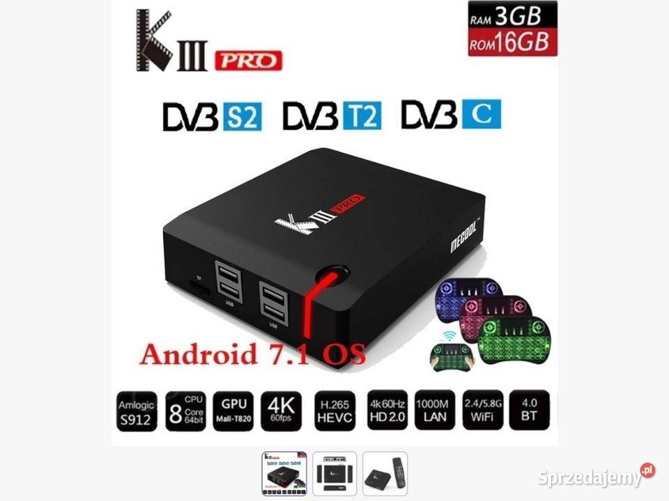 dekoder smart TV Mecool K3 Pro 3GB RAM 16 GB ROM