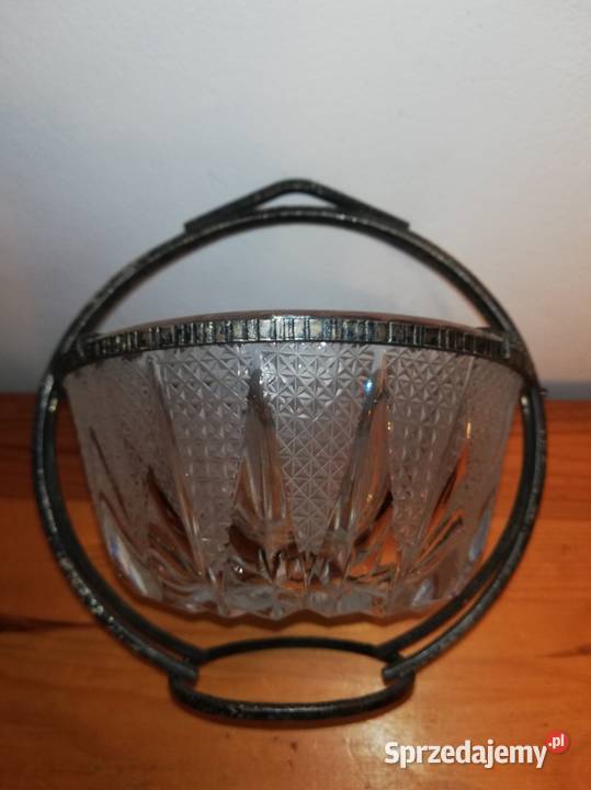 Cukiernica kryształowa PRL Hefra Kołyska Plater