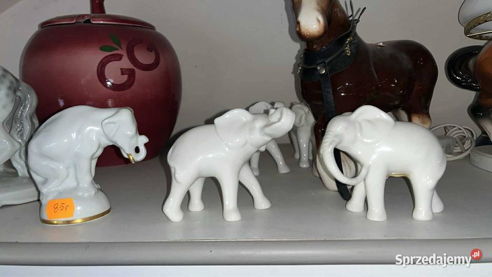 Figurka porcelanowa słoń Biała porcelana Gdańsk