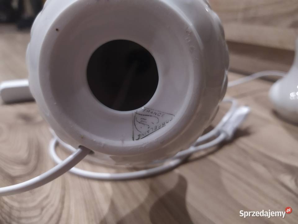 Lampka nocna para porcelana szkło Francja Pruszków sprzedam