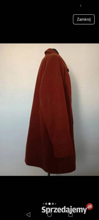 Płaszcz zimowy wełniany z kaszmirem oversize Rozmiar 48 Krosno