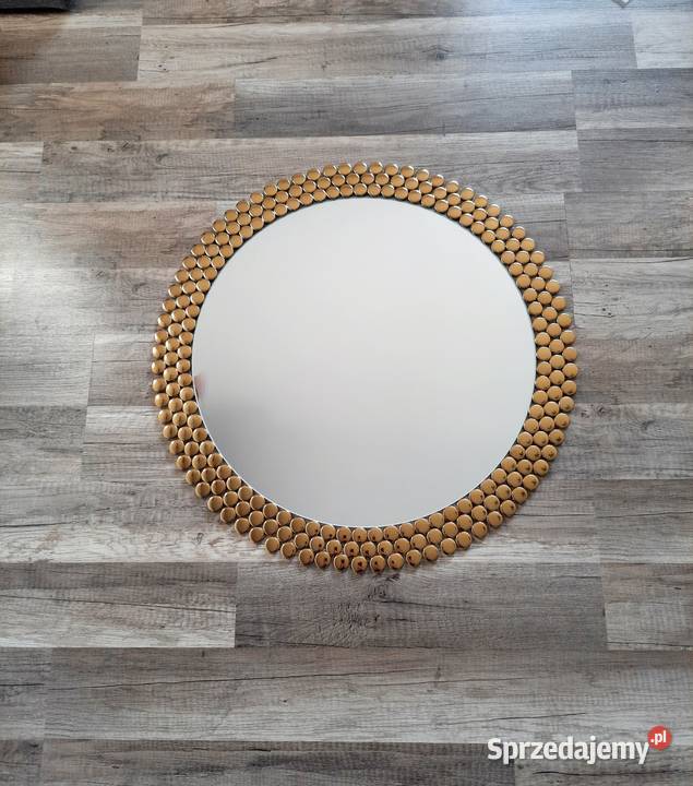 LUSTRO OKRĄGŁE MIEDZIANA RAMA MIEDŹ Przemyśl