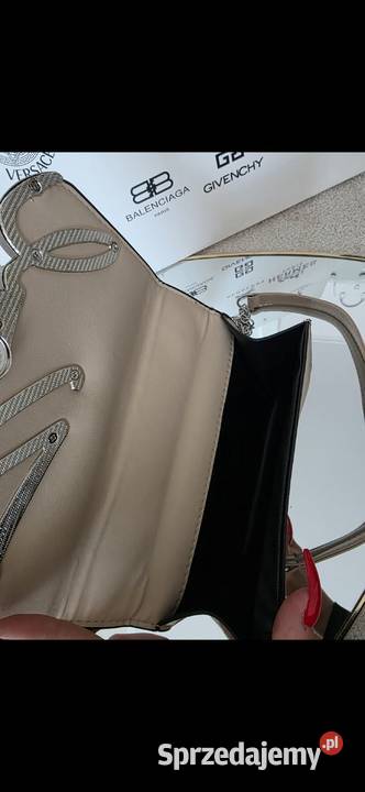 Torebka beżowa Karl LAGERFELD srebrne dodatki Torby i torebki Gdańsk sprzedam