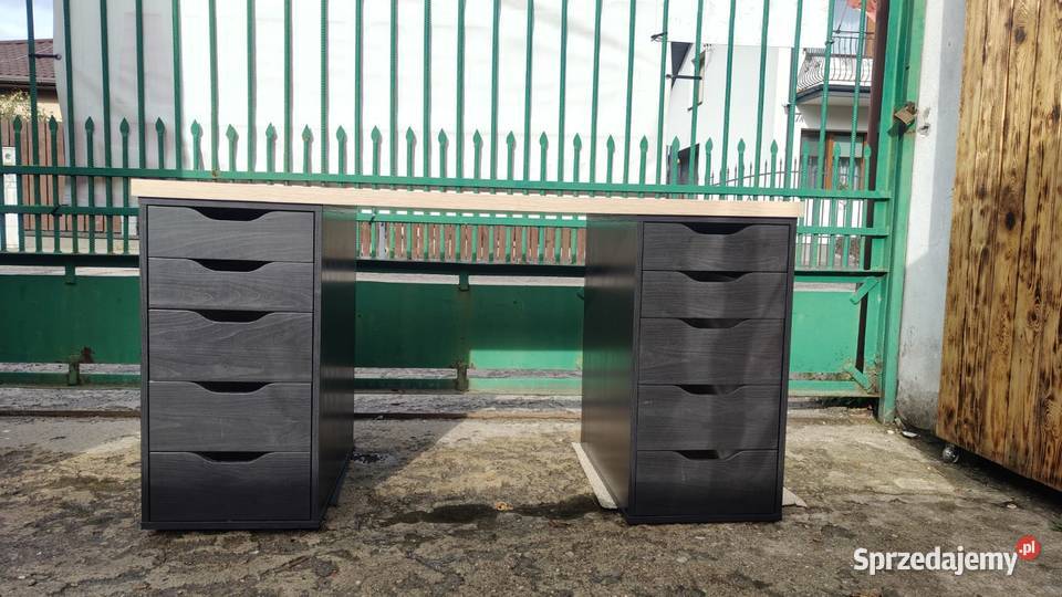 Biurko IKEA Lagkapten Alex czarnybrąz imitacja mazowieckie Warszawa sprzedam
